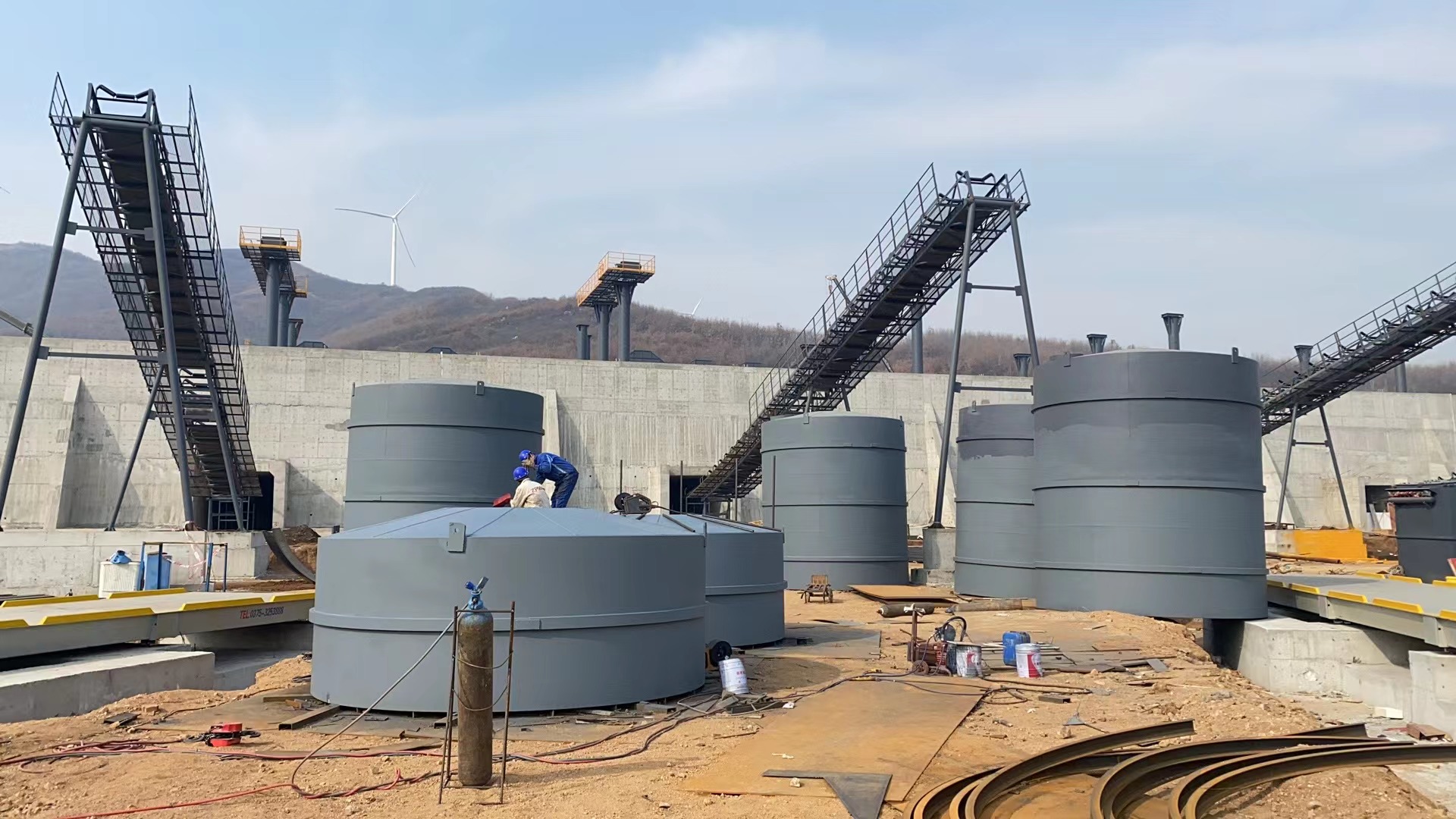 宁波骨料钢板仓河南项目大型骨料仓生产线进度